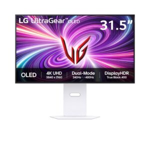 LG 32GS95UV-W 31.5英寸OLED显示器4K240Hz FHD480Hz双模式HDMI2.1