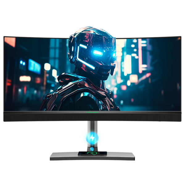 泰坦军团M34E9R 34英寸准4K曲面电竞显示器OLED带鱼屏175Hz 0.03ms HDR400电竞显示屏 10.7亿色 无线充电底座 KVM