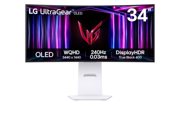 LG 34GS95QE-W 34英寸OLED显示器准4K 240Hz 800R曲率 0.03ms HDR True Black 400