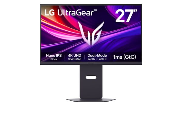 LG 27G850A 27英寸4K 240Hz/1K 480Hz双模 NanoIPS Black HDR600 DP2.1 2000:1 电竞显示器