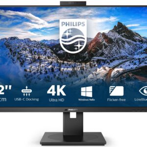飞利浦329P1H 电脑显示器 31.5英寸4K IPS TypeC90W 内置摄像头 升降旋转 可壁挂