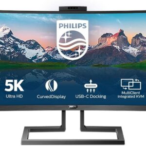 飞利浦499P9H1 曲面显示器 49英寸准5K HDR400 内置摄像头 TypeC 65W 分屏 可壁挂