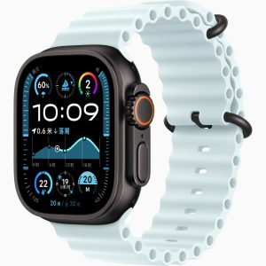 Apple Watch Ultra 2 黑色 海洋表带  冰蓝（Ice Blue）