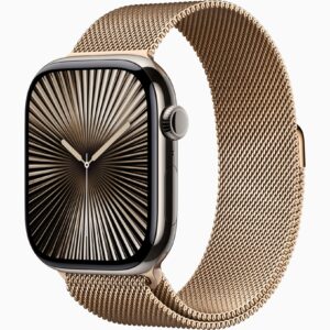Apple Watch Series 10 原色钛 46mm GPS+Cellular   不锈钢 米兰尼斯 金色 M/L