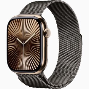 Apple Watch Series 10 金色钛 46mm GPS+Cellular   不锈钢 米兰尼斯 石板色 M/L