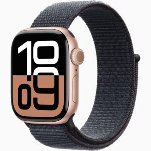 Apple Watch Series 10 玫瑰金铝 42mm GPS  编织 回环运动型 浓黑