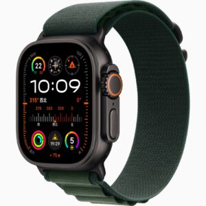 Apple Watch Ultra 2 黑色 高山回环式表带 暗绿色 （dark-green）,S
