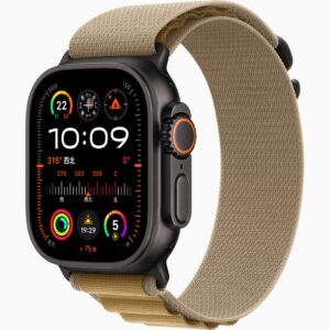Apple Watch Ultra 2 黑色 高山回环式表带 小麦色 （tan）,S