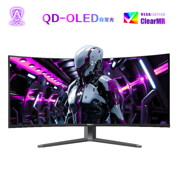 AOC爱攻AG346UCD 34英寸 QD-OLED 175Hz 0.03ms 原生10bit 硬件低蓝光 8W音响 曲面带鱼游戏电竞显示器