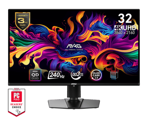 微星 MAG 321UPX QD-OLED 显示器 黑色